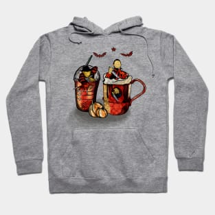 Skeleton Coffee Cups horror Hoodie